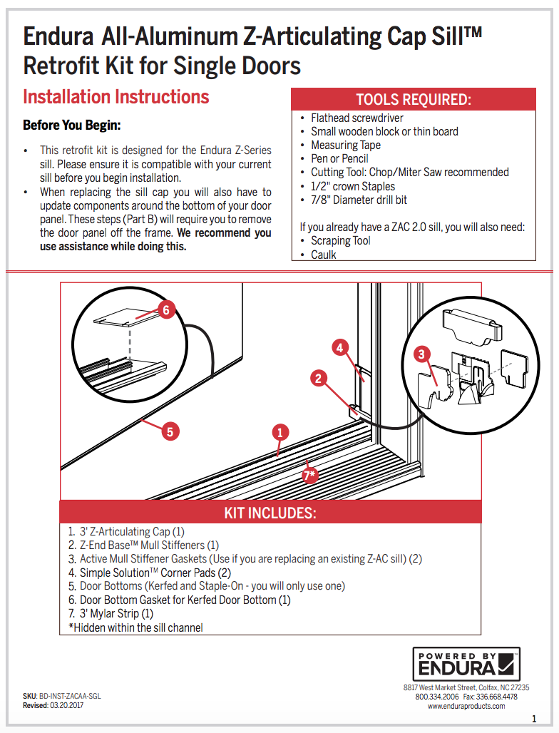 How Do I Install the Endura Aluminum ZArticulating Cap Sill™ Single